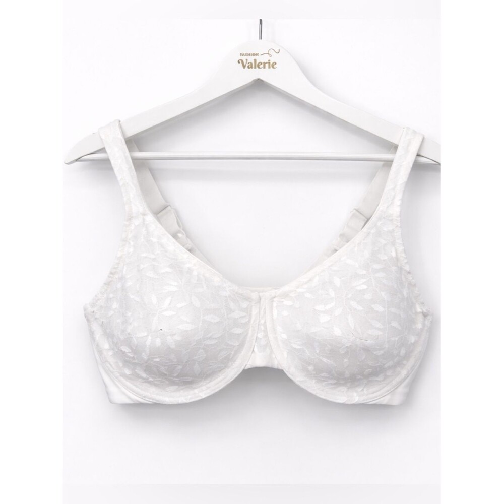 Olga by Warners White Minimizer Bra Leaves Size 40D Underwire